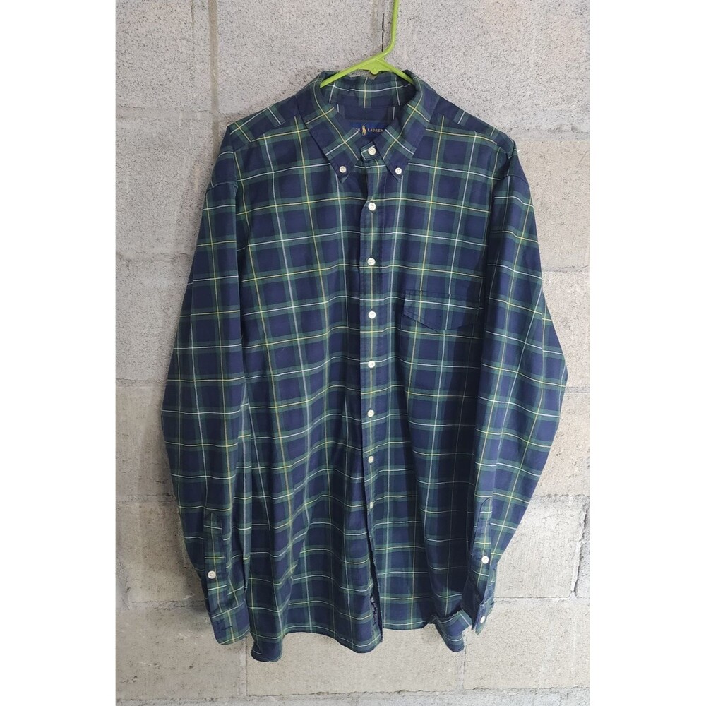 Ralph Lauren Long Sleeve Button Down Plaid Men's Shirt Size XLT